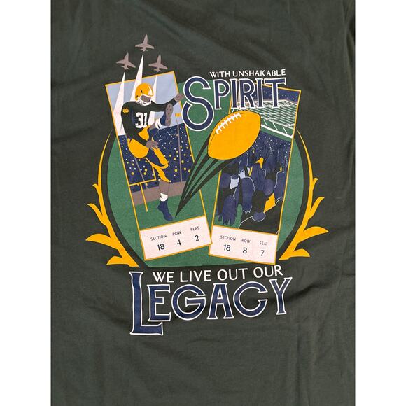 Notre Dame Fighting Irish Green Short Sleeve Men's 2XL T-Shirt Football- NWT - Picture 4 of 8